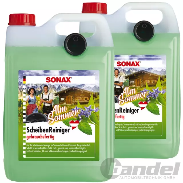 2x SONAX 5L Nettoyeur de Disque Prêt À L'em Ploi Almsommer Essuyez L'Eau D'Été