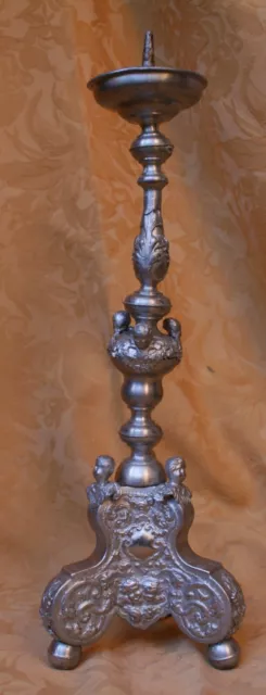 Altarleuchter Zinn 40 cm Regencé um 1710 Spätbarock Marke Leuchter