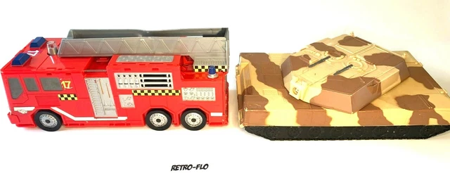 Lot 2 Gros Véhicules Micro Machines – Tank Galoob + Camion Pompier