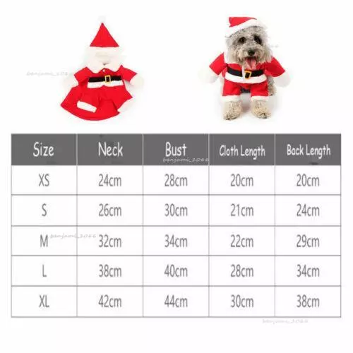 Dog Puppy Cat Clothes Christmas Xmas Santa Claus Cute Costumes Party Apparel 2