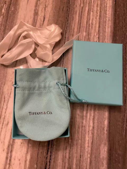 NEW TIFFANY & CO EMPTY BLUE BOX SUEDE POUCH GIFT BAG SATIN RIBBON PACKAGING