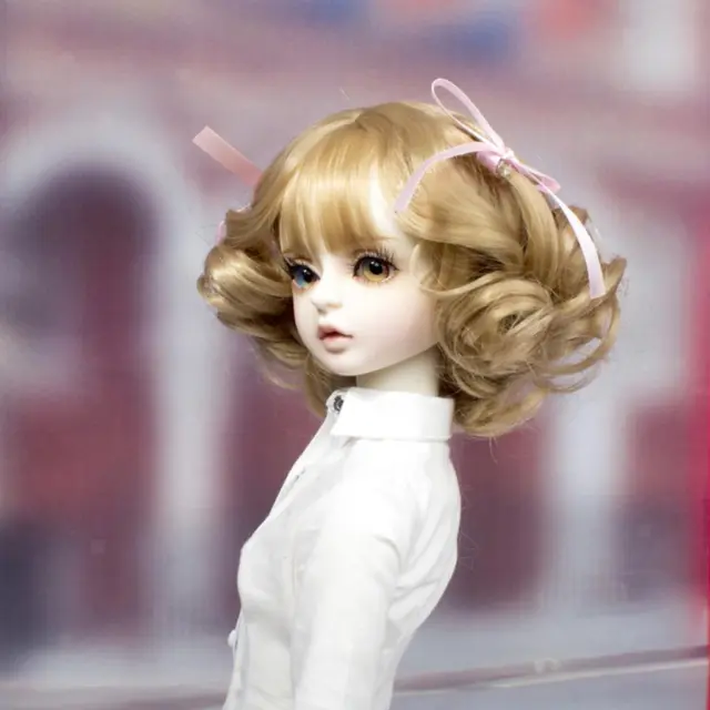 1/3 BJD Dolls Curled Wig Blonde Hair For Supper , for   MSD DZ SD Dolls DIY