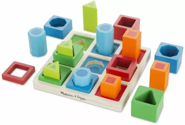 Melissa & Doug SHAPE SEQUENCE SORTING SET Educational Childrens Wooden Toy