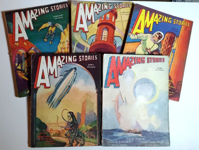 Early 1932-1934 Amazing Stories Pulp Magazine Lot- Bedsheet- Your Choice of 15+