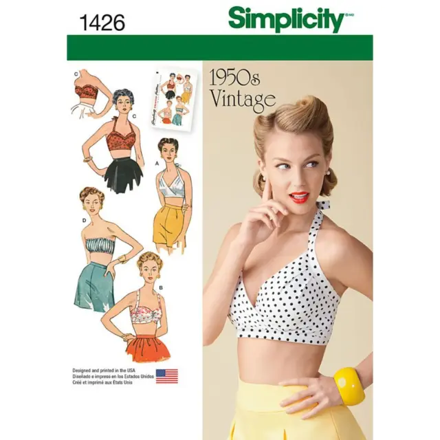 UNCUT SIMPLICITY SEWING Pattern 1426 - Womens Vintage Bra Top - Size 4 6 8  10 12 $11.95 - PicClick AU