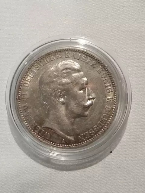 moneda de plata Alemania Imperio  3 marcos 1909 Kaiser William II KM 527 Berlin