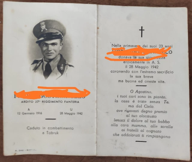 Luttino Ardito Caduto a Tobruk 1942.