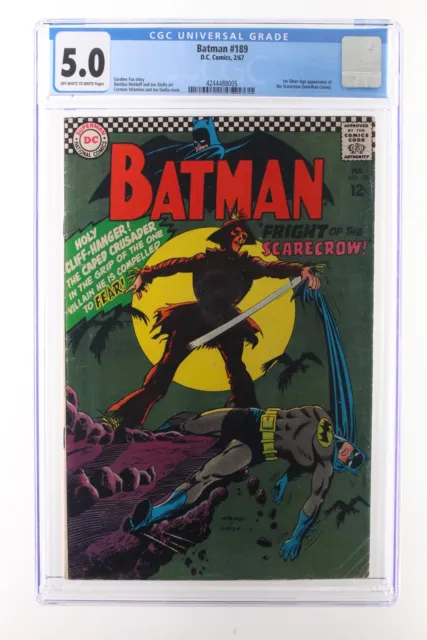 Batman #189 - D.C. Comics 1967 CGC 5.0 1st Silver Age appearance of Scarecrow