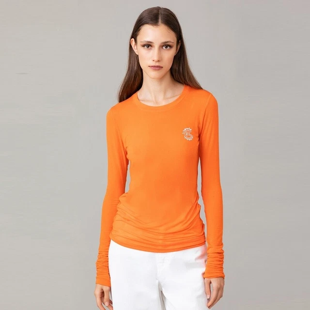 T-shirt manica lunga Donna Gaelle Paris GBDP13812 Tshirt Arancione