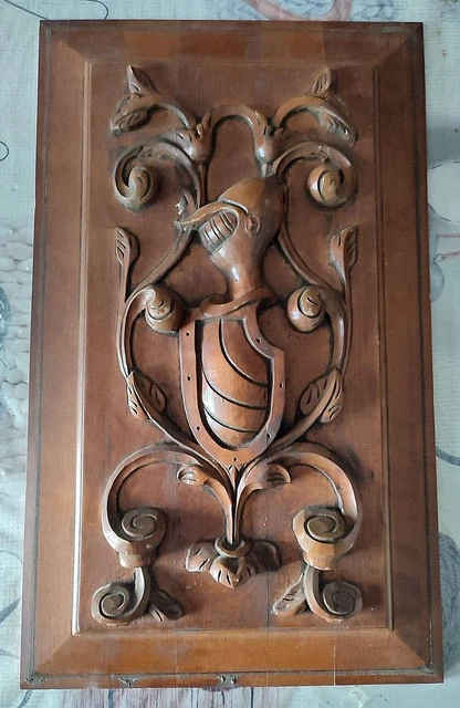 23" French Antique Architectural  Gothic Soldier Knight Panel Door Solid