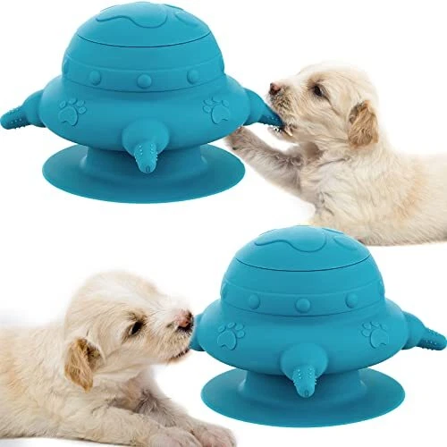 2 Pieces Puppy Feeder Pet Milk Bowl 4 Teats Puppy Bottles for Multiple Puppie...