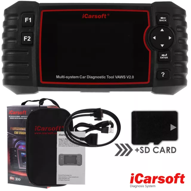 DIAGNOSEGERÄT iCARSOFT VAWS V2.0 für VW AUDI SEAT SKODA OBD Scanner + Service