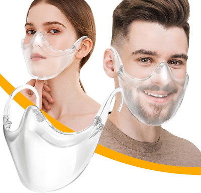 Clear Face Mask Shield Safety Protector Reusable Plastic Transparent Cover USA