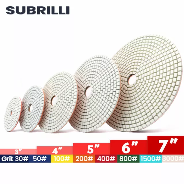 3"/4"/5"/6"/7" 80-180mm Diamond Wet Polishing Pad Stone Concrete Grinding Wheel