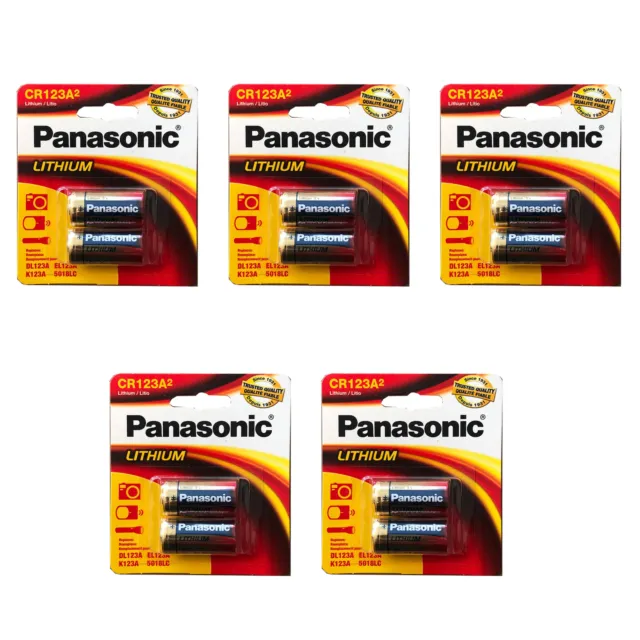 5pc Panasonic 2pk CR123 2/3A 3V Photo Lithium Batteries VL123 VL123A L123A PL123