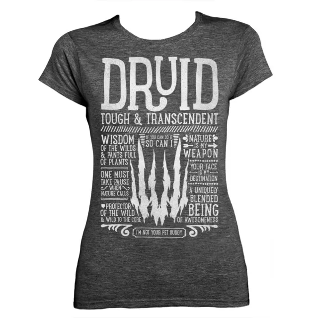 World of Warcraft / RPG inspired DRUID Ladies Fitted T-shirt