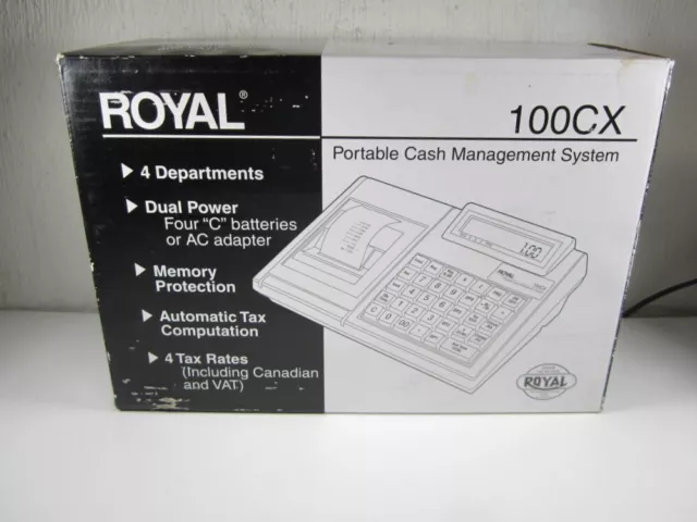 Brand New In Box Royal 82175Q 100CX Portable Electronic Cash Register - Black