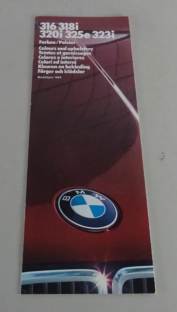 Prospetto Colori/Imbottitura BMW E30 316 / 318i/320i/325e/323i Stand 01/1985