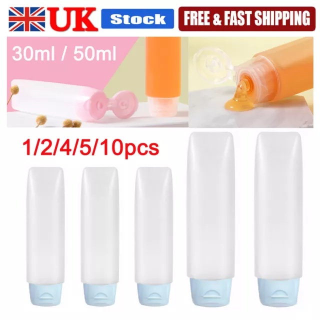 30/50ml Empty Bottle Portable Tubes Squeeze Cosmetic Cream Lotion Travel Bottle