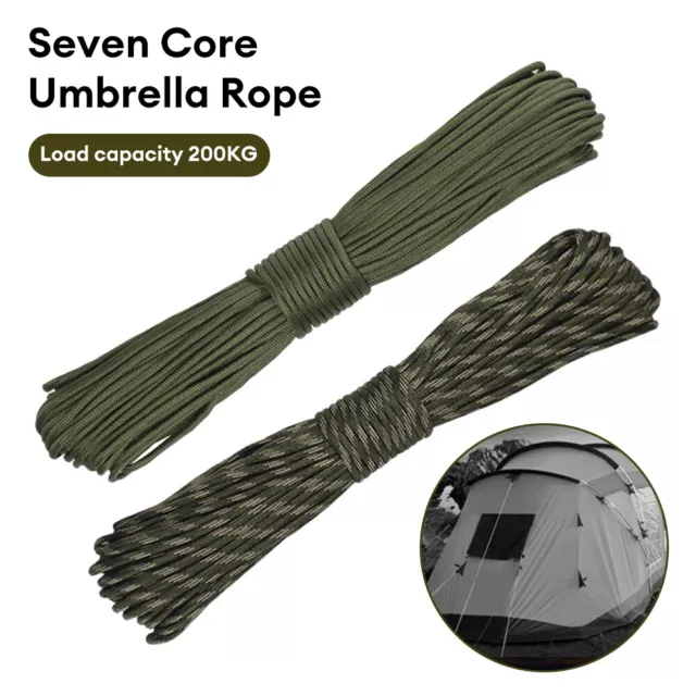 100 Feet 2mm Core Paracord Micro Cord Parachute Cord Tent Lanyard Rope  Survival