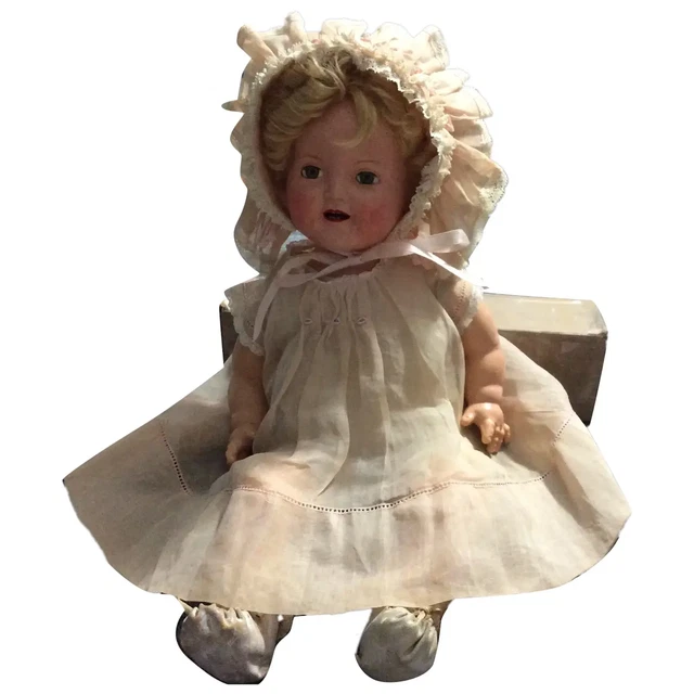18 inch Shirley Temple  Baby doll with tagged dress