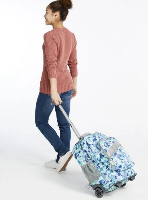 LL Bean Rolling Wheeled Deluxe Bookbag Backpack Carryon Multi Pockets