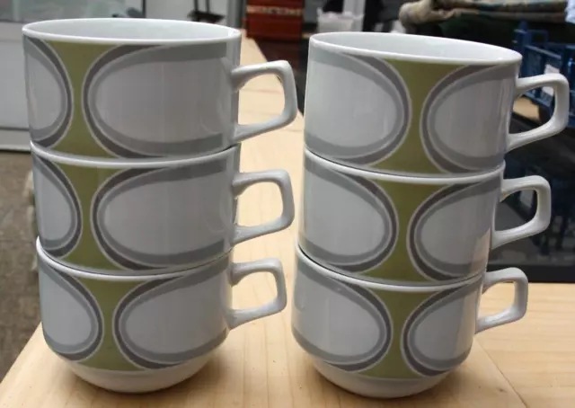 Lot 6 TASSES à Café/Thé/Chocolat empilables Vintage porcelaine BAREUTHER Bavaria