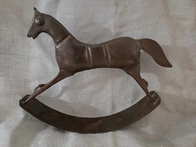 Hand Made Primitive Rustic Metal Iron Rocking Horse - Home Decor