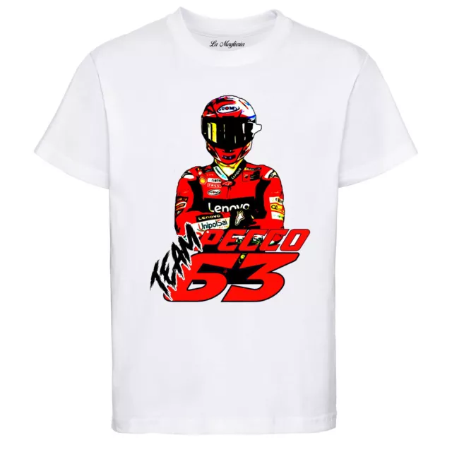 Maglietta Pecco BAGNAIA campione del mondo moto t-shirt uomo donna bambino GP v4