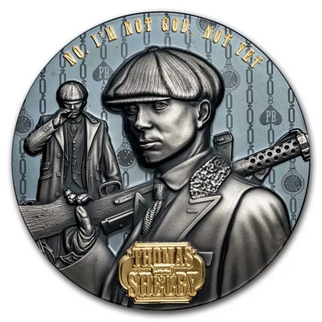 2023 Niue 2 oz Silver Antique Thomas Shelby Peaky Blinders