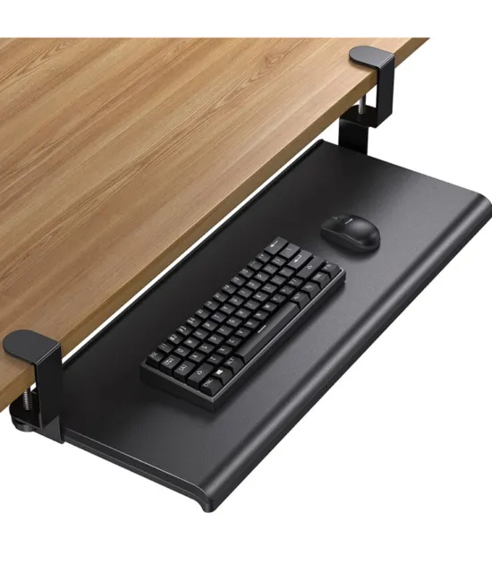 HUANUO Keyboard Tray 27" Large Size Keyboard Tray Under Desk with C Clamp
