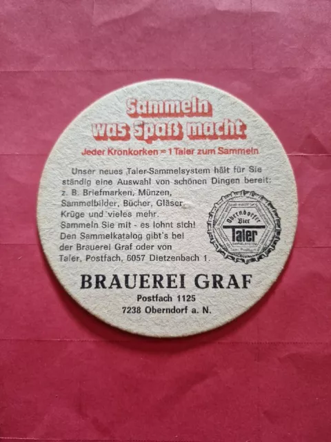 Bierdeckel Taler Sammeln - Oberndorfer Brauerei Graf