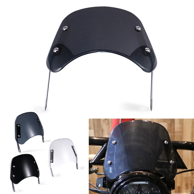 Motorcycle Headlight Windshield Universal Windscreen For 5-7" Round Headlamp