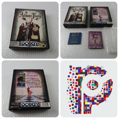 La FAMIGLIA ADDAMS pin badge UFFICIALE PROMO Oceano ZX Spectrum/Commodore Amiga 