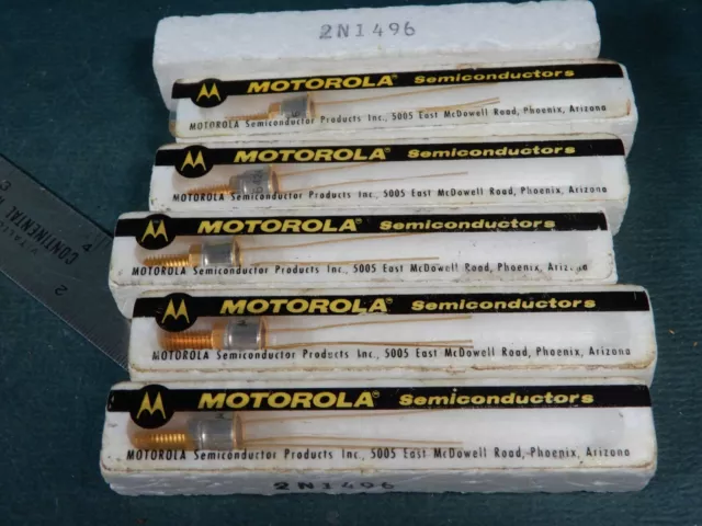 Motorola Lot of Six 2N1496 Gold Plated Stud Mount Germanium PNP Transistors