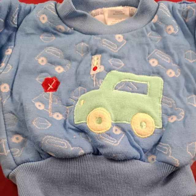 Vtg Boy's Sweatshirt EMBROIDERED  CARS Stop Signs Lights ALL OVER PRINT *564-25