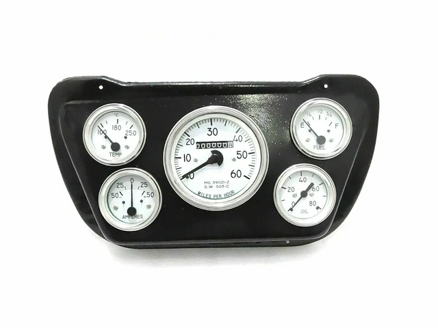 Fit For Willys Jeep Complete White Face Speedometer Installation Black Plate