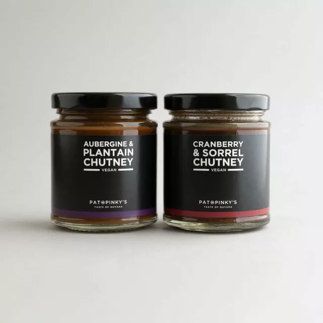 Pat & Pinky's - Pacchetto chutney mirtillo e sorreglia / melanzane e piante 190 ml