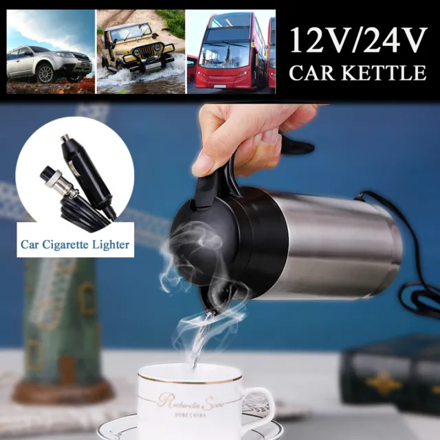 12V/24V Portable Car Water Kettle Heater Warmer Travel Camping Coffee Jug