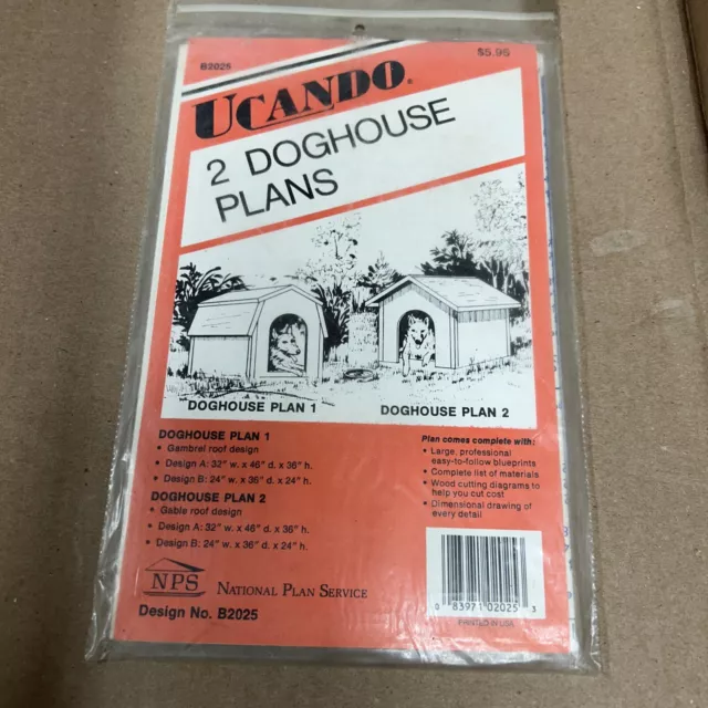 Planes vintage Ucando 2 para casa de perro hágalo usted mismo diseño número de Techo gambrel o techo a dos aguas B2025