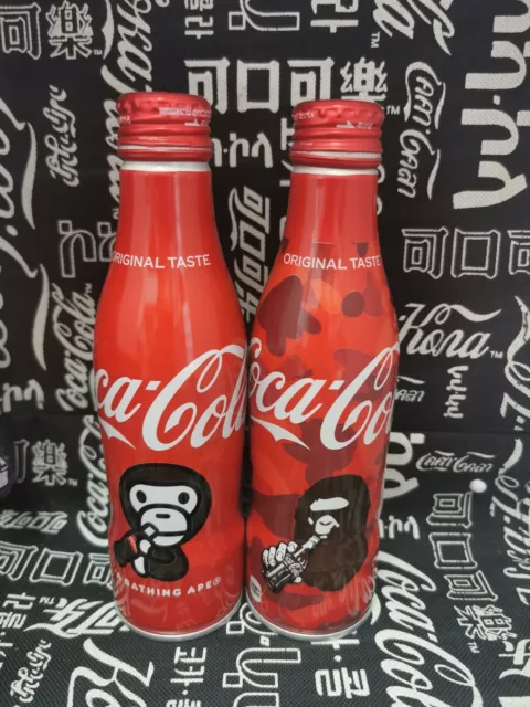 Coca-Cola" slim bottle A BATHING APE® design Set of 2 Limited JAPAN empty