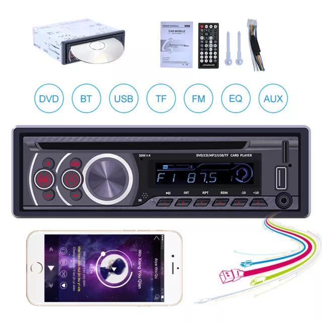 Auto DVD CD Player Single 1 DIN USB/AUX/TF FM Radio Bluetooth Stereo MP3 im Armaturenbrett