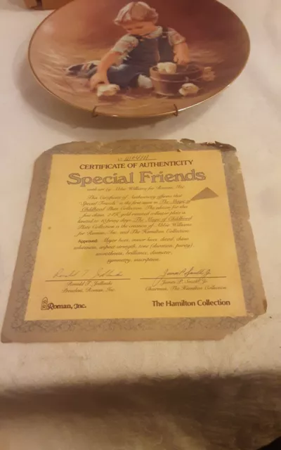 The Hamilton Collection  " Special Friends " Collectors Plate First Issue 2