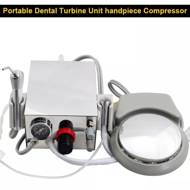 Portable 2-Hole 3-Way Dental Turbine Unit Work W/Air Compressor &Triplex Syringe