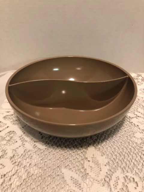 Boonton Ware Divided Serving Bowl Dish Mid Century Vintage Melmac Melamine