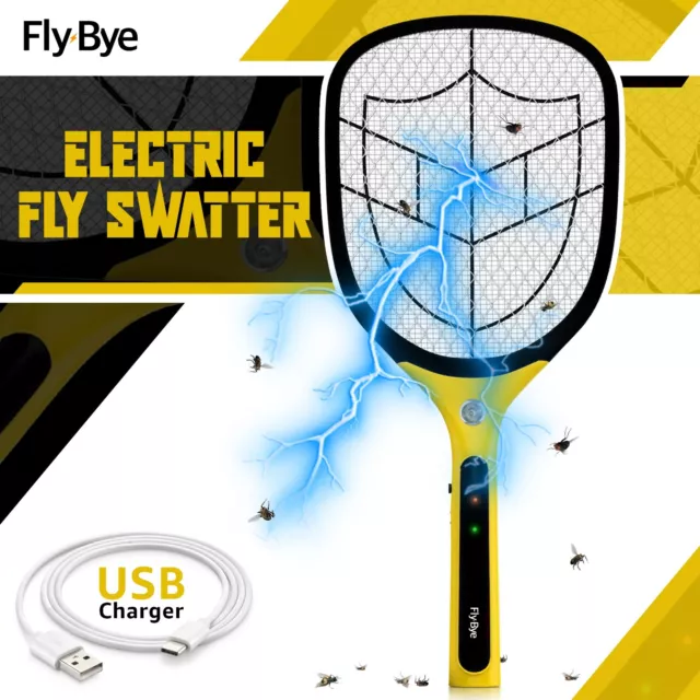Electric Fly Zapper Killer Racket Bug Mosquito Insect Pest Swatter Wasp Trap Bat