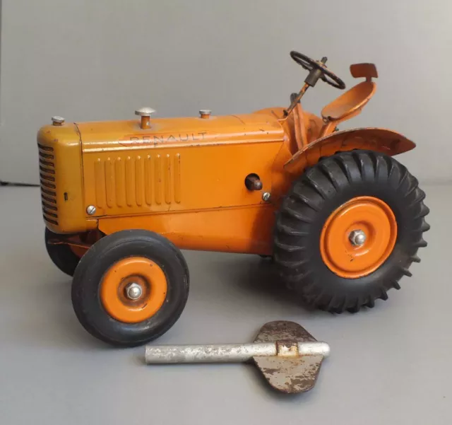 Ancien Jouet Tole - Beau Tracteur Cij R3040 8.51 A Cle - Annees 50 - Bon Etat