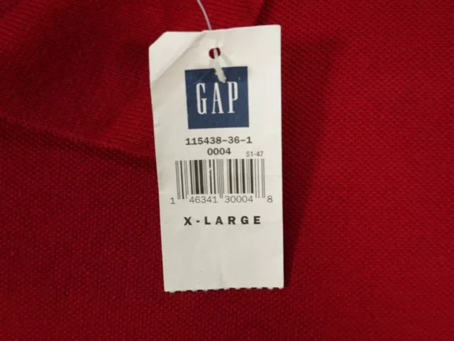 GAP MENS RED Pique Polo Collared Shirt Solid Size XL $18.00 - PicClick