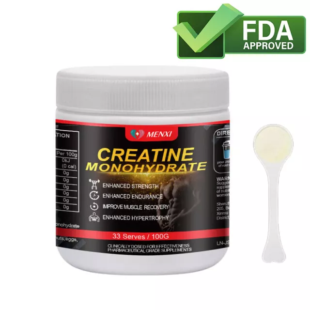 Micronized Creatine Monohydrate Powder 100g, 60 Servings, Unflavored Creatine