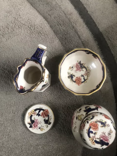 mason ironstone pottery blue mandalay Several Pieces